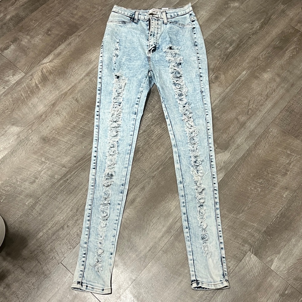 Vibrant Light Blue Denim Jeans